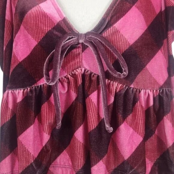 Maeve by Anthropologie Argyle Velvet Tie-Front Peplum Top – XS - Picture 8 of 12